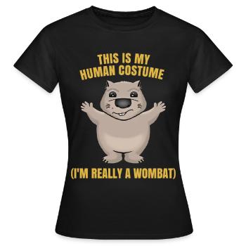 Wombat Marsupial Forest Safari Gift - T-shirt Femme - noir - Devant - AI Model Female 172 dark (172cm)