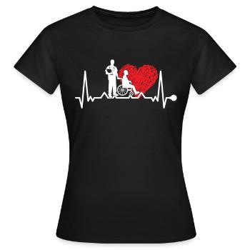 Herzschlag Altenpfleger Puls EKG - Frauen T-Shirt - Schwarz - Vorne - AI Model Female 172 dark (172cm)