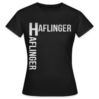Haflinger Pferd Reiten Reitverein Pony Geschenk - Frauen T-Shirt - Schwarz - Vorne - AI Model Female 172 dark (172cm)