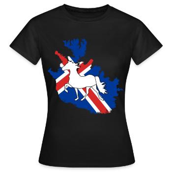 Cheval islandais Tölt Islande saga Isi cadeau Islandais - T-shirt Femme - noir - Devant - AI Model Female 172 dark (172cm)