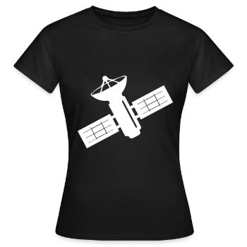 Satellit Weltraum Umlaufbahn Geschenkidee - Frauen T-Shirt - Schwarz - Vorne - AI Model Female 172 dark (172cm)