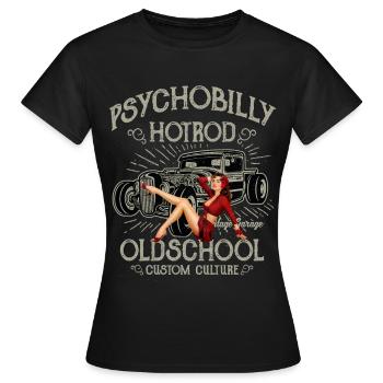 Hot Rod Pinup Oldschool Psychobilly - T-shirt Femme - noir - Devant - AI Model Female 172 dark (172cm)