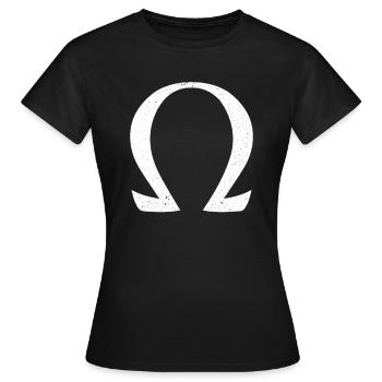 Omega - Frauen T-Shirt - Schwarz - Vorne - AI Model Female 172 dark (172cm)