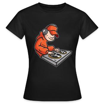 BATTLE DJ TURNTABLISM DEEJAY TURNTABLE GIFT - T-shirt Femme - noir - Devant - AI Model Female 172 dark (172cm)