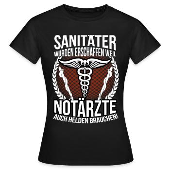 Sanitäter Ambulanz Erste Hilfe - Frauen T-Shirt - Schwarz - Vorne - AI Model Female 172 dark (172cm)