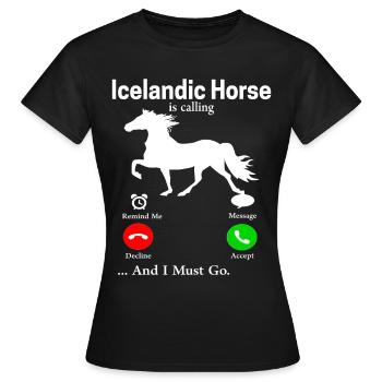 Cheval islandais Tölt Islande saga Isi cadeau Islandais - T-shirt Femme - noir - Devant - AI Model Female 172 dark (172cm)