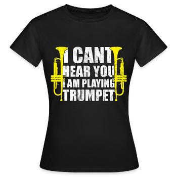 Joueur de trompette trompette joueur trompette - T-shirt Femme - noir - Devant - AI Model Female 172 dark (172cm)