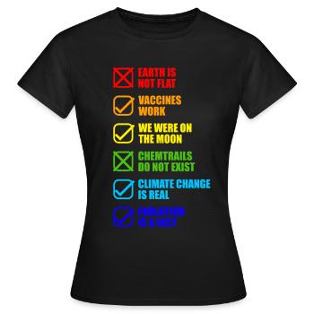 Conspiracy Theories Conspiracy Funny - Women's T-Shirt - black - Front - AI Model Female 172 dark (172cm)
