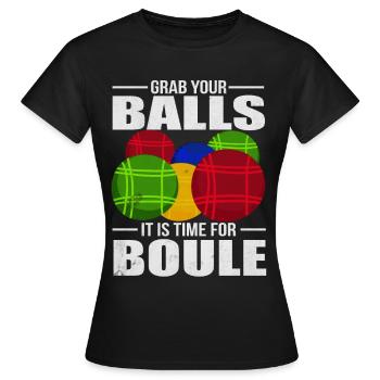 Petanque Aktuell Boule Kugeln Geschenk - Frauen T-Shirt - Schwarz - Vorne - AI Model Female 172 dark (172cm)