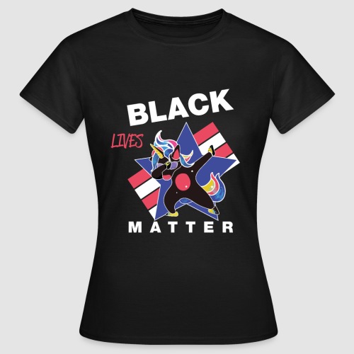 Dabbendes schwarzes Einhorn - Frauen T-Shirt