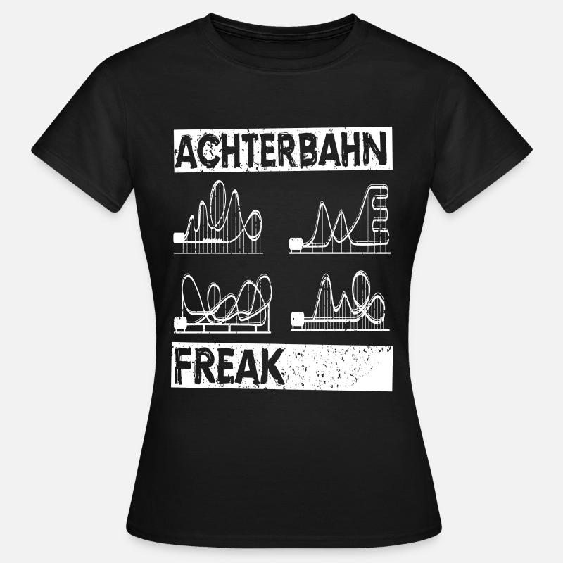 Achterbahn Rollercoaster Freizeitpark Geschenkidee - Frauen T-Shirt - Schwarz
