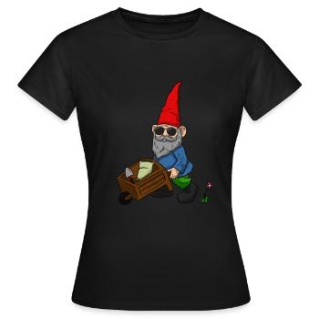 Have gnome trillebør have dværg skovl - Dame-T-shirt - sort - Foran - AI Model Female 172 dark (172cm)