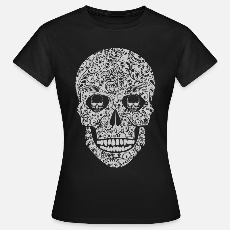 Skull skull skull head skeleton skull - Women's T-Shirt - black