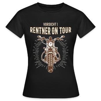 Pensionnés en tournée cadeau moto - T-shirt Femme - noir - Devant - AI Model Female 172 dark (172cm)