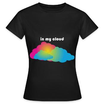 dans mon nuage - T-shirt Femme - noir - Devant - AI Model Female 172 dark (172cm)