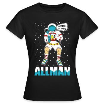 Alman Deutsche Meme Anzeige Sandalen Socken Bier - Frauen T-Shirt - Schwarz - Vorne - AI Model Female 172 dark (172cm)