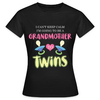 Baby Zwillinge werdende Mutter Geschenk Oma - Frauen T-Shirt - Schwarz - Vorne - AI Model Female 172 dark (172cm)