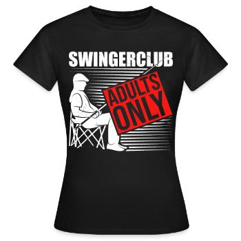 Swingers club angler fisherman fishing shirt - Women's T-Shirt - black - Front - AI Model Female 172 dark (172cm)