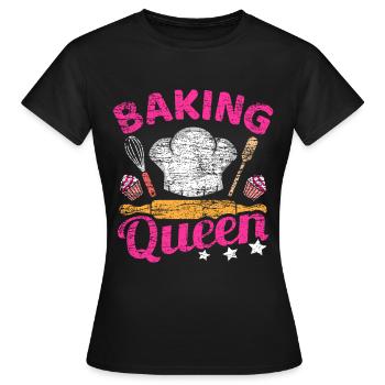 Cuire au four en disant - T-shirt Femme - noir - Devant - AI Model Female 172 dark (172cm)