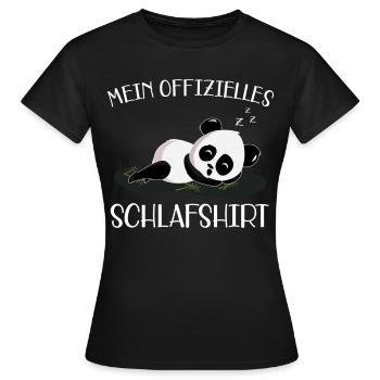 Offizielles Schlafshirt Pandabär Lazy Panda - Frauen T-Shirt - Schwarz - Vorne - AI Model Female 172 dark (172cm)