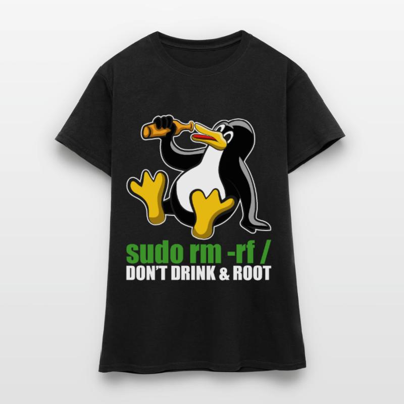 Programmeur Sudo Rm Root Linux Tux Unix Insider T-shirt Femme