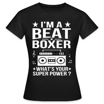 Beatbox - T-shirt Femme - noir - Devant - AI Model Female 172 dark (172cm)