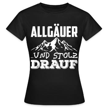 Allgäu Bayerische Heimat Allgäuer Oberbayern Bayer - Frauen T-Shirt - Schwarz - Vorne - AI Model Female 172 dark (172cm)