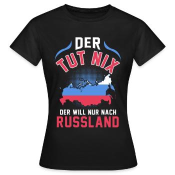 Russland Moskau Sommer Urlaub Reise Sibirien - Frauen T-Shirt - Schwarz - Vorne - AI Model Female 172 dark (172cm)