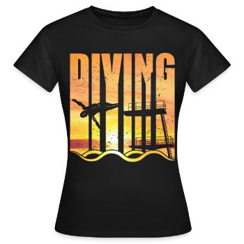 Diving Sauteur de la falaise - T-shirt Femme - noir - Devant - AI Model Female 172 dark (172cm)