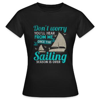 Segeln Regatta Skipper Boot Geschenk Segelboot - Frauen T-Shirt - Schwarz - Vorne - AI Model Female 172 dark (172cm)