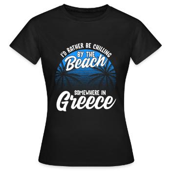 Grèce - T-shirt Femme - noir - Devant - AI Model Female 172 dark (172cm)