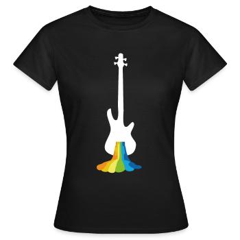 Bass Player Gift Bass Guitar Rainbow Bassist - T-shirt Femme - noir - Devant - AI Model Female 172 dark (172cm)
