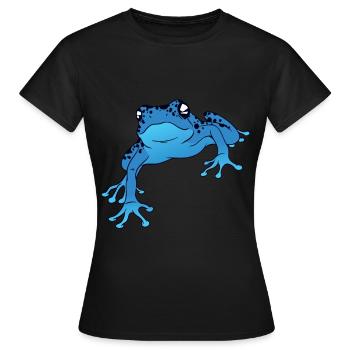 Grenouille de dard de poison de la forêt tropicale grenouille de dard bleue - T-shirt Femme - noir - Devant - AI Model Female 172 dark (172cm)