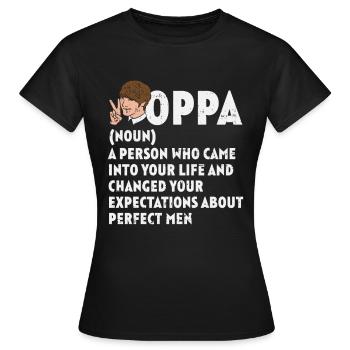 k-pop, k-drama, korea, korean, hangul, idol - Women's T-Shirt - black - Front - AI Model Female 172 dark (172cm)