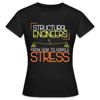 Ingénieur civil, génie civil, génie civil, ingénieur en structure - T-shirt Femme - noir - Devant - AI Model Female 172 dark (172cm)