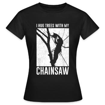 Bûcheron tronçonneuse forestier cadeau forestier - T-shirt Femme - noir - Devant - AI Model Female 172 dark (172cm)