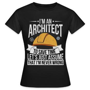 architecte - T-shirt Femme - noir - Devant - AI Model Female 172 dark (172cm)