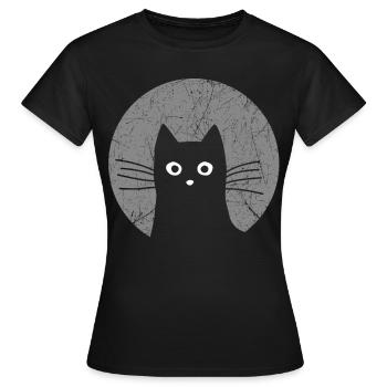 Katze - Frauen T-Shirt - Schwarz - Vorne - AI Model Female 172 dark (172cm)