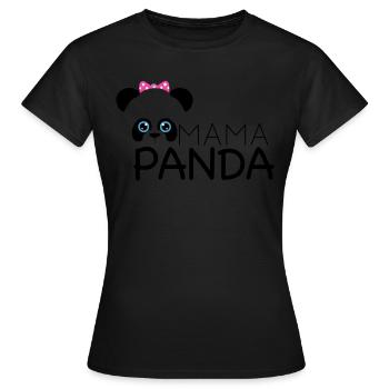 mama panda - Frauen T-Shirt - Schwarz - Vorne - AI Model Female 172 dark (172cm)