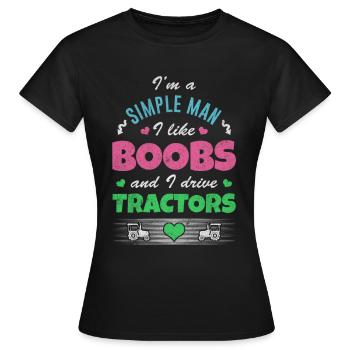 Traktor Trekker Bauer Landwirt - Frauen T-Shirt - Schwarz - Vorne - AI Model Female 172 dark (172cm)