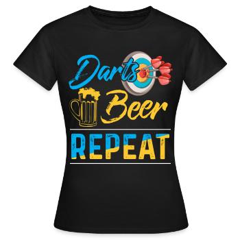 Fléchettes Fléchettes Fléchettes Bullseye Fléchettes Cadeau - T-shirt Femme - noir - Devant - AI Model Female 172 dark (172cm)
