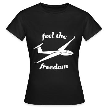 segelflug leidenschaft fallschirmspringen geschenk - Frauen T-Shirt - Schwarz - Vorne - AI Model Female 172 dark (172cm)