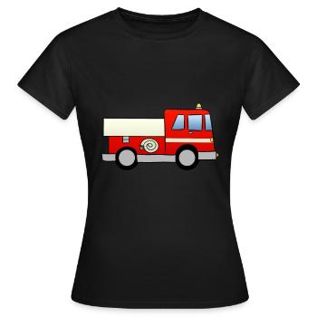 Camion de pompier - T-shirt Femme - noir - Devant - AI Model Female 172 dark (172cm)