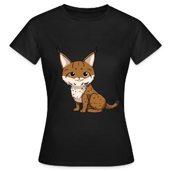 Luchs - Frauen T-Shirt - Schwarz - Vorne - AI Model Female 172 dark (172cm)