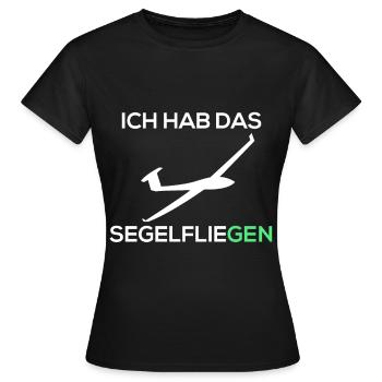 segelflieGEN spruch lustig tshirt geschenk witzig - Frauen T-Shirt - Schwarz - Vorne - AI Model Female 172 dark (172cm)