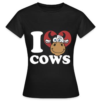 Kühe Muh Kuh Geschenk Bauer Landleben Geschenk - Frauen T-Shirt - Schwarz - Vorne - AI Model Female 172 dark (172cm)