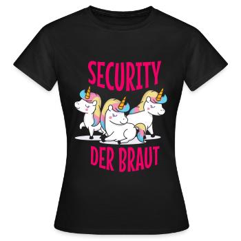 Security of the bride JGA hen party - Women's T-Shirt - black - Front - AI Model Female 172 dark (172cm)