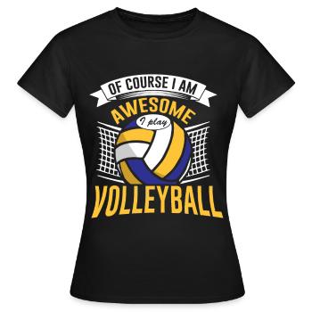 Volleyball Beachvolleyball Team Mannschaft Netz - Frauen T-Shirt - Schwarz - Vorne - AI Model Female 172 dark (172cm)
