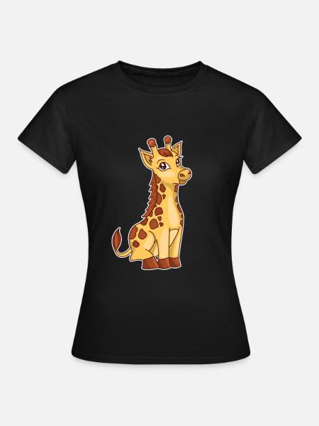 Süße Giraffe Baby Giraffe - Frauen T-Shirt - Schwarz