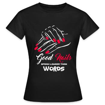 Vernis à ongles ongles manucure ongles cadeau - T-shirt Femme - noir - Devant - AI Model Female 172 dark (172cm)